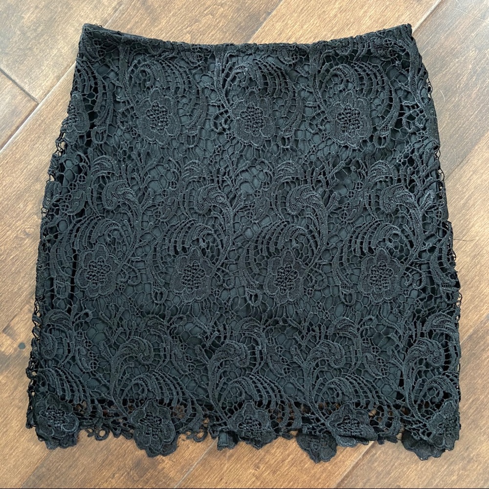 HM Black Lace Zip Skirt